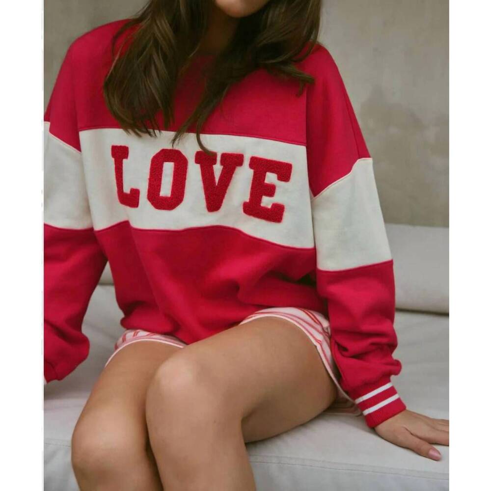 NEW Z SUPPLY oversized love sweatshirt in red - Picture 4 of 4